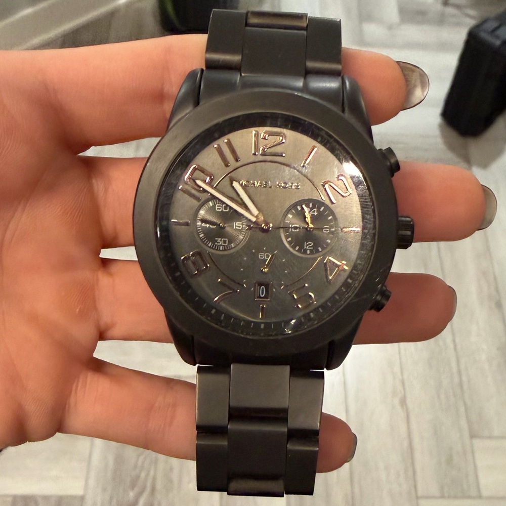 Michael Kors Black and Gold Chronograph Watch